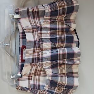 Mini pleated plaid skirt